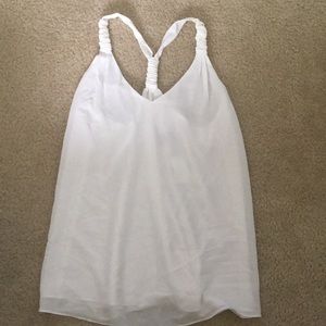 Razor back white chiffon shirt